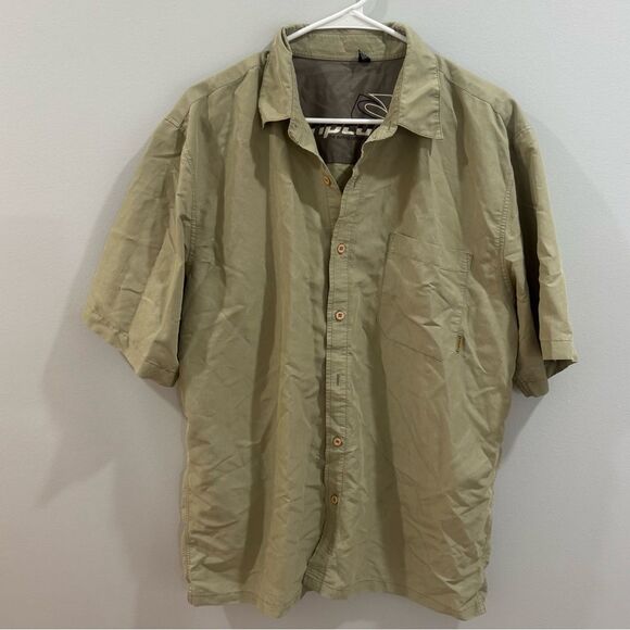 Rip Curl Men’s classic surf tech bone short sleeve button down shirt size large - Picture 2 of 7